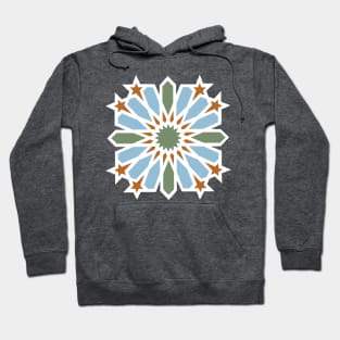 Blue Flower Arabic Tiles Hoodie